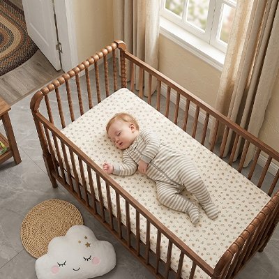 bebe endormi sur drap housse bebe
