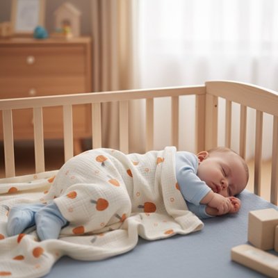 bebe-faisant-sieste-avec-couverture-emmaillotage-bebe-champignon