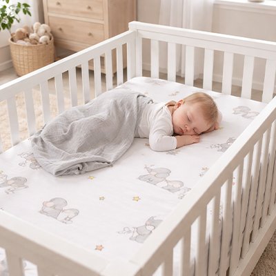 bebe faisant sieste draps housse bebe elephant