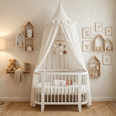bébé faisant sieste sous cielde lit