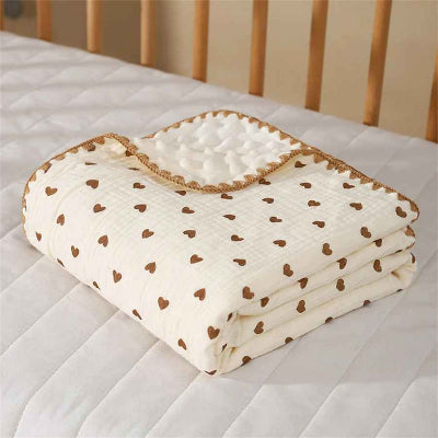 couverture bebe motif coeur