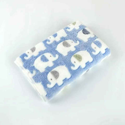 couverture en polaire bebe éléphant bleu
