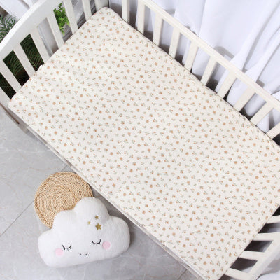 drap housse bebe motif fleur