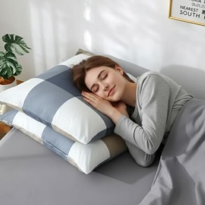 femme assoupie dans son lit sur taie doreiller