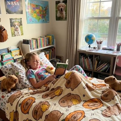 fille-dans-son-lit-avec-couverture-enfant-capyabara
