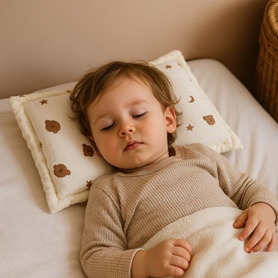 garçonnet endormi sur oreiller bebe