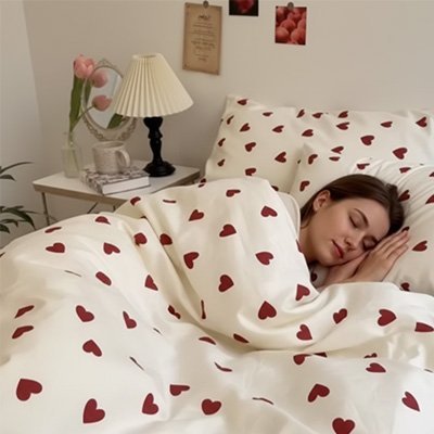 jeune fille endormie dans housse de couette fille