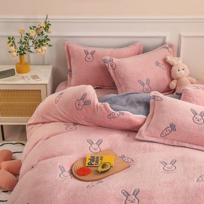 lit avec housse de couette enfant lapin