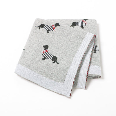 vue couverture bébé tricot gris