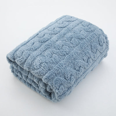vue couverture en polaire bebe bleue