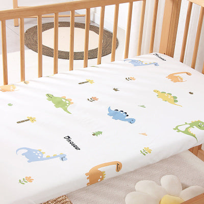 vue drap housse bebe dinosaure bleu