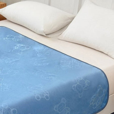 vue protection pour matelas bleue