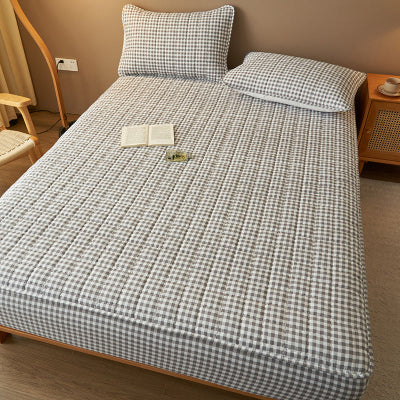 vue protège matelas 160x200 vichy gris