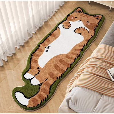 vue tapis enfant chat orange
