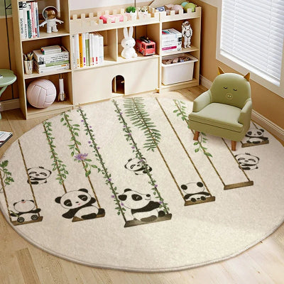 vue tapis rond enfant panda