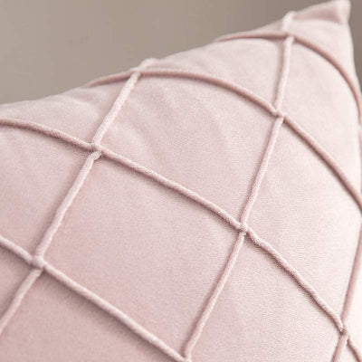 zoom design losange housse de coussin 30x50 rose