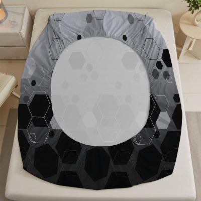 zoom élastique drap housse géométrique