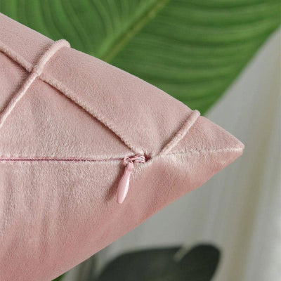 zoom fermeture à glissière housse de coussin rose