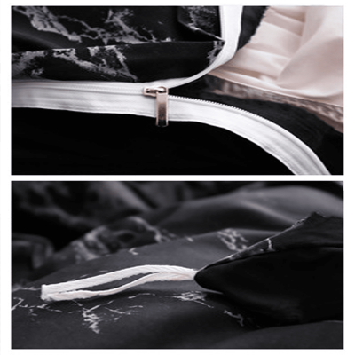 zoom fermeture et attache housse parrures de lit