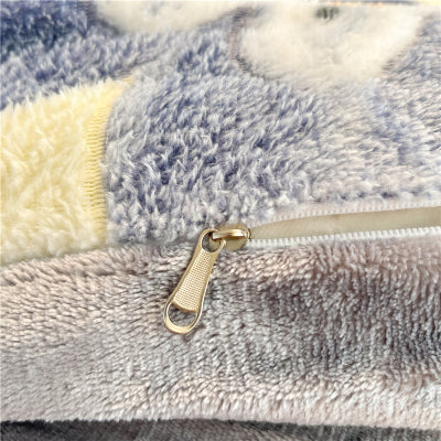 zoom fermeture housse de couette flanelle fleur fraise