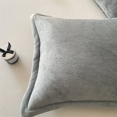 zoom housse d'oreiller flanelle gris clair