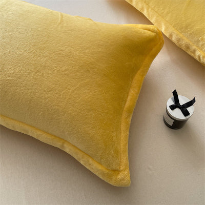 zoom housse d'oreiller flanelle jaune