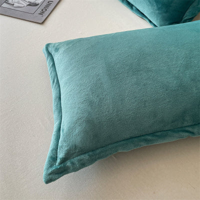 zoom housse d'oreiller flanelle vert 2