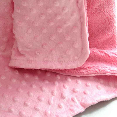 zoom plaid bébé rose vue deux côté