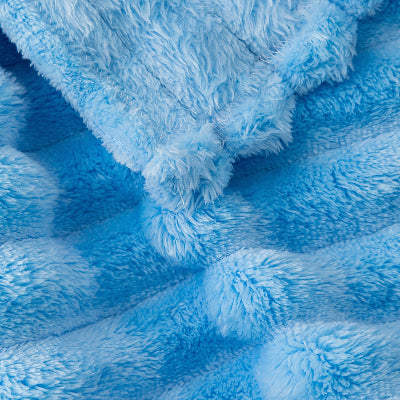 zoom tissu plaid enfant bleu