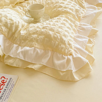 zoom voilage parure de lit 240x260 jaune